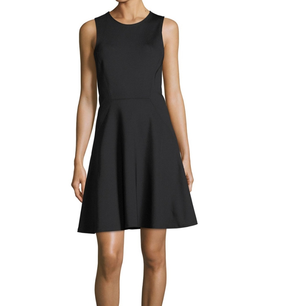 Theory Mod Panel Sleeveless Fit-and-Flare Black Dress Sz Lg NWT